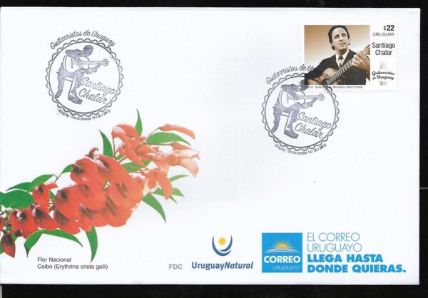 URUGUAY 2019 ART,MUSIC,GUITARRIT SANTIAGO CHALAR FDC