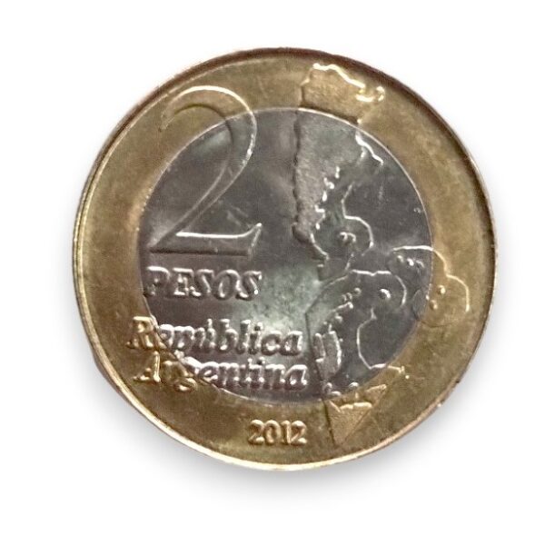 ARGENTINA 2 PESOS 2012 ISLAS MALVINAS - FALKLANDS ISLANDS BIMETALLIC - Imagen 2