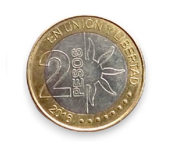 ARGENTINA 2 PESOS 2016 BIMETALLIC 200th Anniversary of Independence - Imagen 2