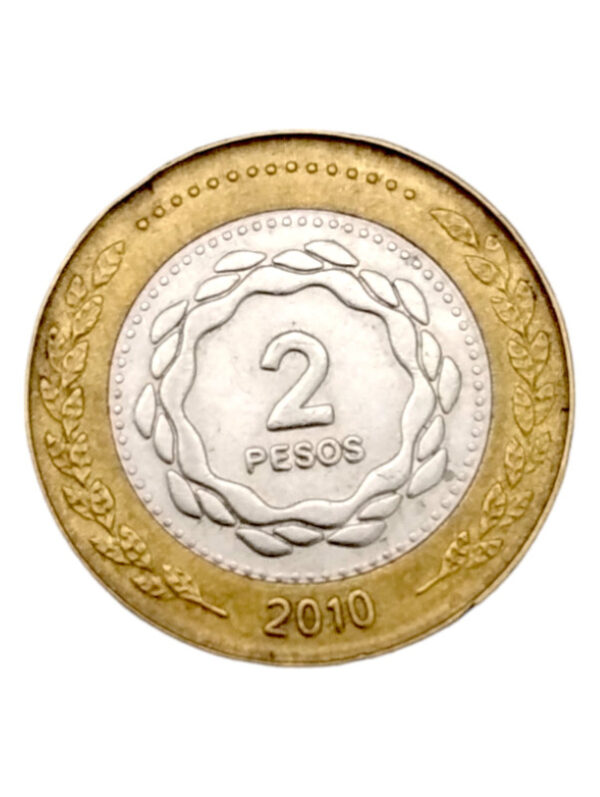 ARGENTINA 2 PESOS 2010 BIMETALLIC 1810 Revolution, 200th Anniversary