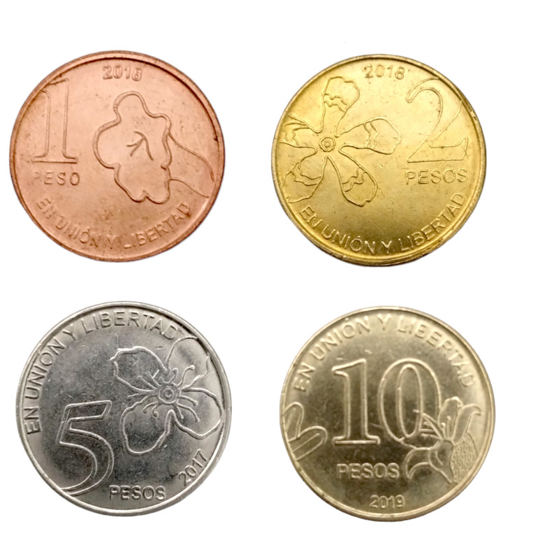 ARGENTINA 1 2 5 10 PESOS SET SERIE ARBOLES DE ARGENTINA 2018