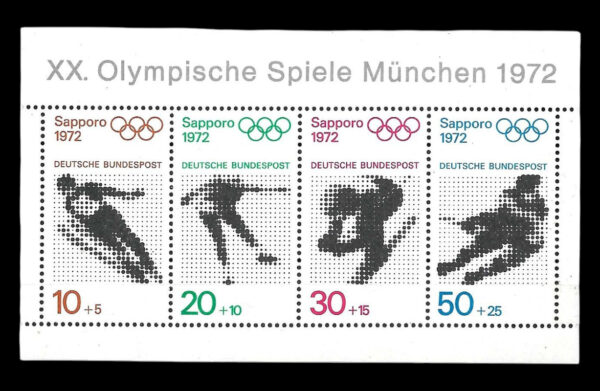 #50292 GERMANY BUNDESPOST  1971 SPORTS OLYMPIC GAME MUNICH 72 S/SHEET YV BL 5 - Imagen 2