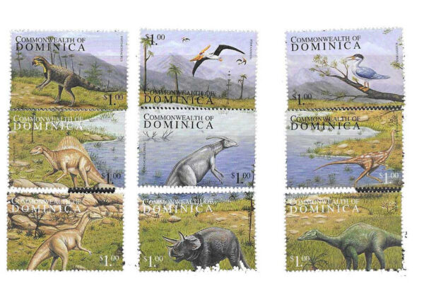 DOMINICA 1999 FAUNA PREHISTÓRICA DINOSAURIOS YV 2369-77 MNH - Imagen 3