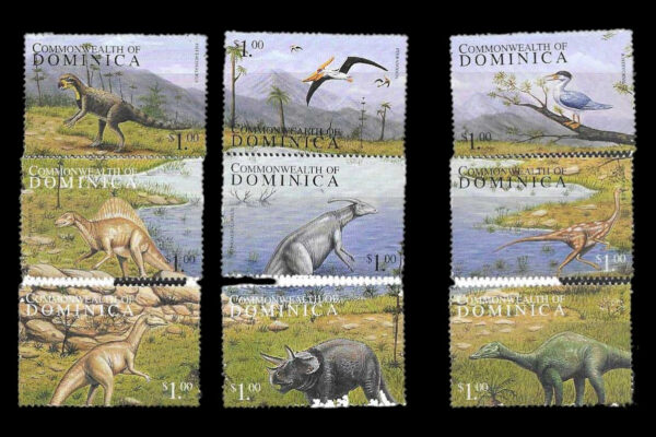DOMINICA 1999 FAUNA PREHISTÓRICA DINOSAURIOS YV 2369-77 MNH - Imagen 2